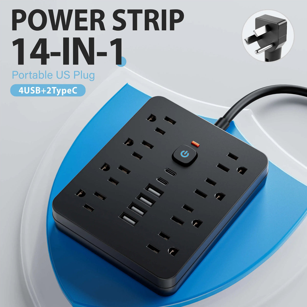 Surge Protector Power Strip 8 Outlets & 4 USB Ports
