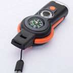 Survival Multi-Tool 7-In-1 Whistle Compass LED