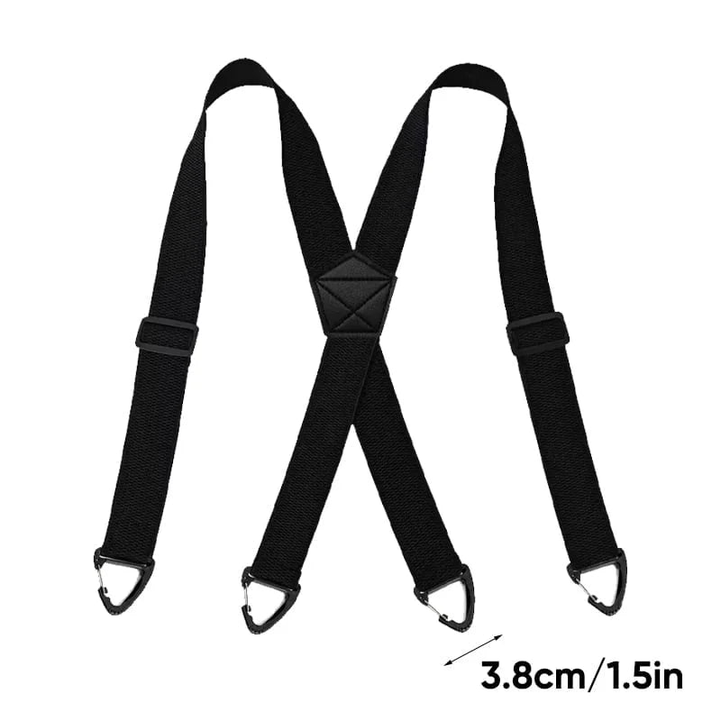 Suspenders 4 Clips Adjustable X-Back Elastic Polyester