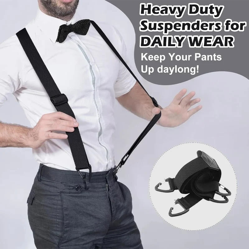Suspenders 4 Clips Adjustable X-Back Elastic Polyester