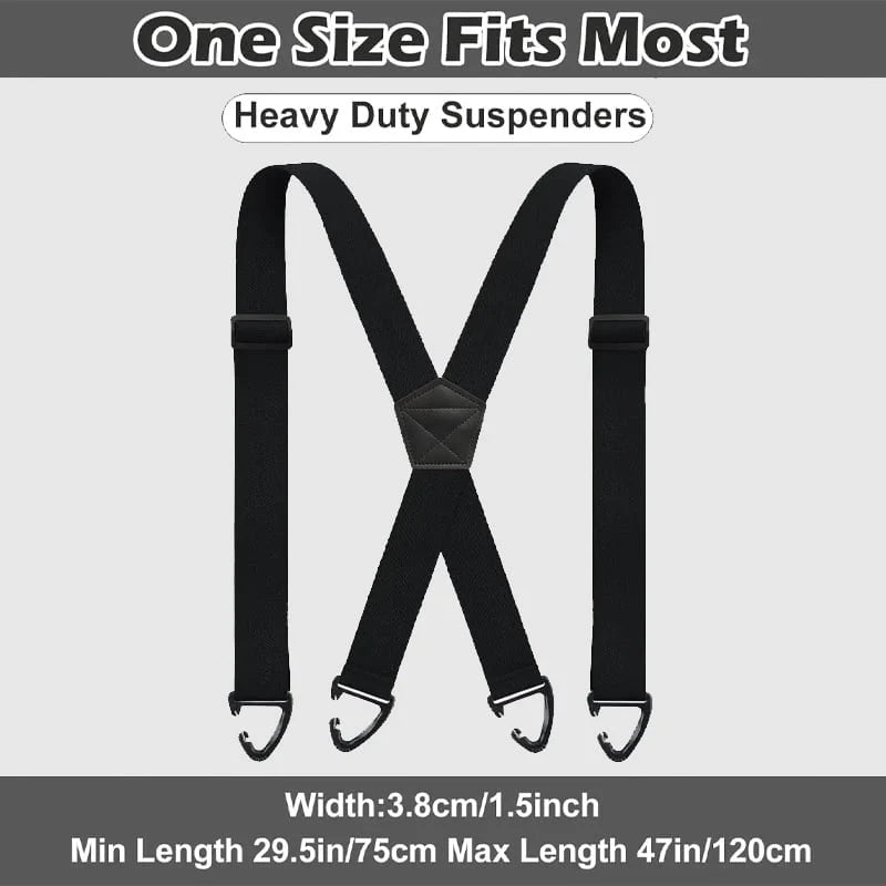 Suspenders 4 Clips Adjustable X-Back Elastic Polyester