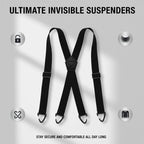 Suspenders 4 Clips Adjustable X-Back Elastic Polyester