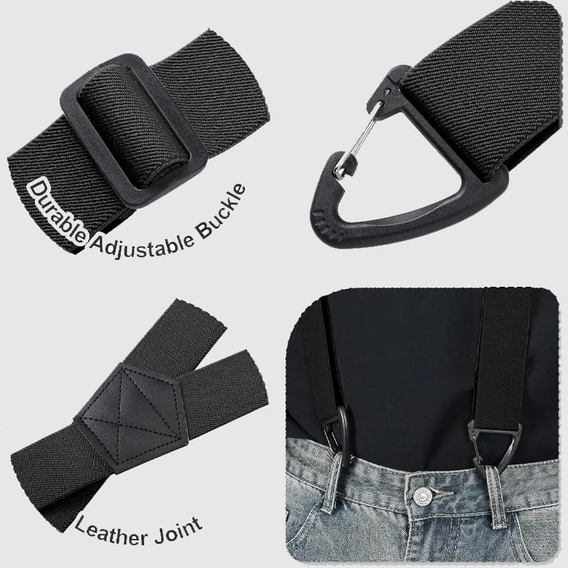 Suspenders 4 Clips Adjustable X-Back Elastic Polyester