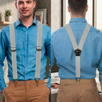 Suspenders Wide 1.5 Inch Adjustable Metal Hook Clips