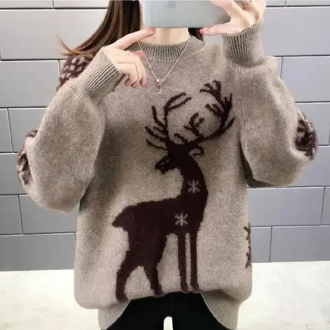 Sweater Christmas Pattern Loose Fit & Soft Knit