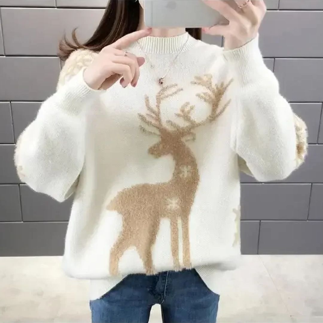Sweater Christmas Pattern Loose Fit & Soft Knit