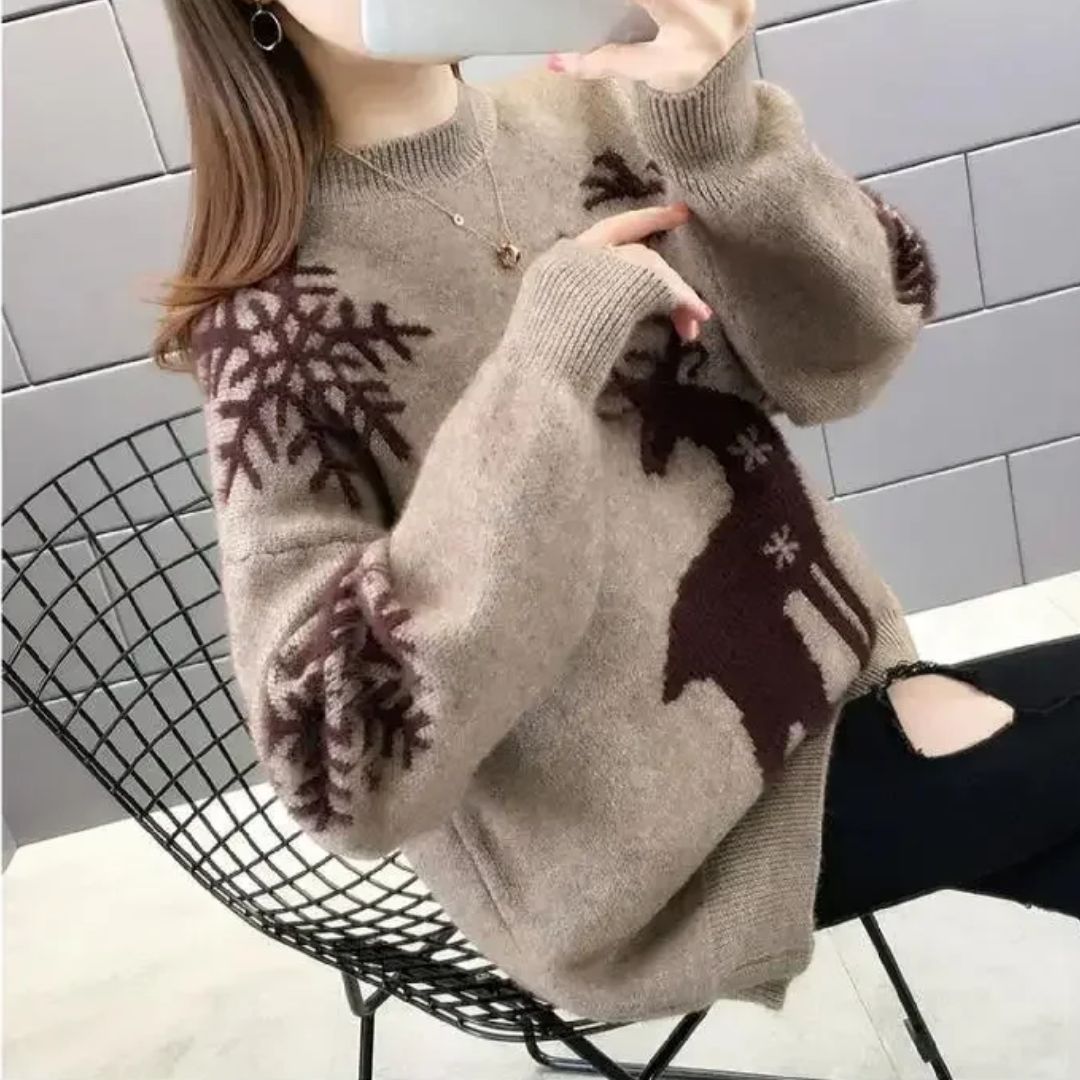 Sweater Christmas Pattern Loose Fit & Soft Knit