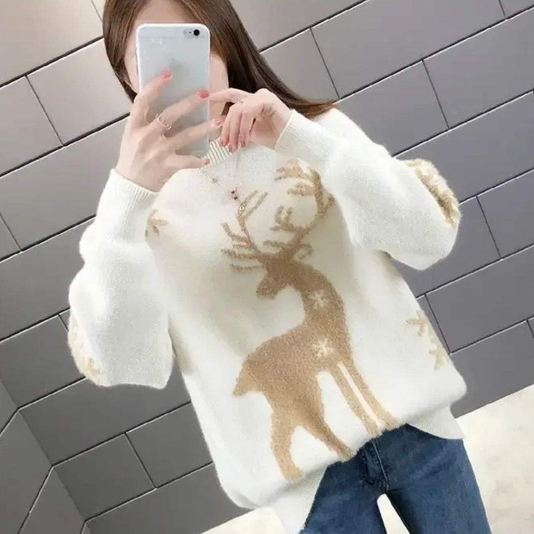 Sweater Christmas Pattern Loose Fit & Soft Knit