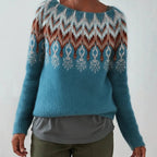 Sweater Fair Isle Knit Crew Neck & Relaxed Fit