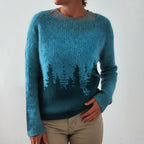 Sweater Fair Isle Knit Crew Neck & Relaxed Fit