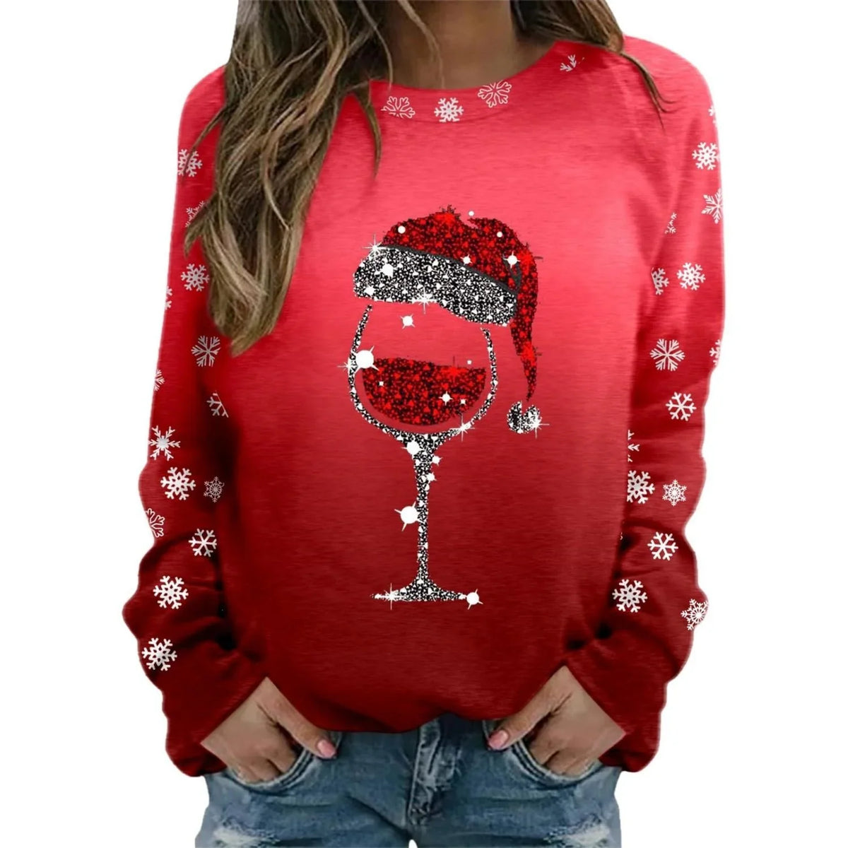 Sweater Festive Knit Crew Neck Relaxed Fit