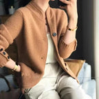 Sweater Jacket Insulated Thick Knit High Collar