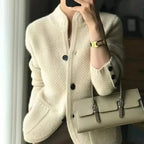 Sweater Jacket Thick Knit & High Collar
