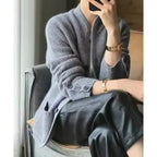 Sweater Jacket Thick Knit & High Collar