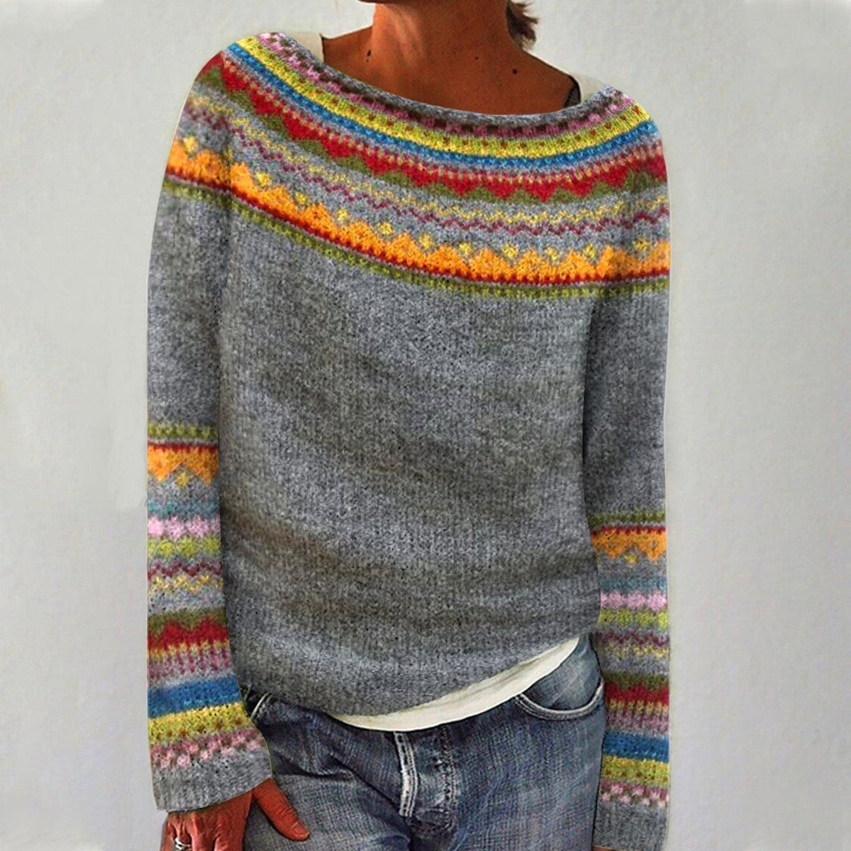 Sweater Loose Fit Nordic Pattern