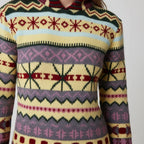 Sweater Norwegian Pattern Cotton-Blend Loose Fit