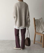 Sweater Oversized Chunky Cable Knit Front Pocket