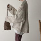 Sweater Oversized Chunky Cable Knit Front Pocket