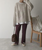 Sweater Oversized Chunky Cable Knit Front Pocket