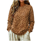 Sweatshirt Oversized Leopard Print Pullover