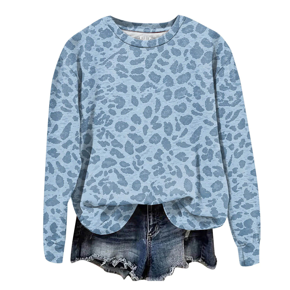 Sweatshirt Oversized Leopard Print Pullover