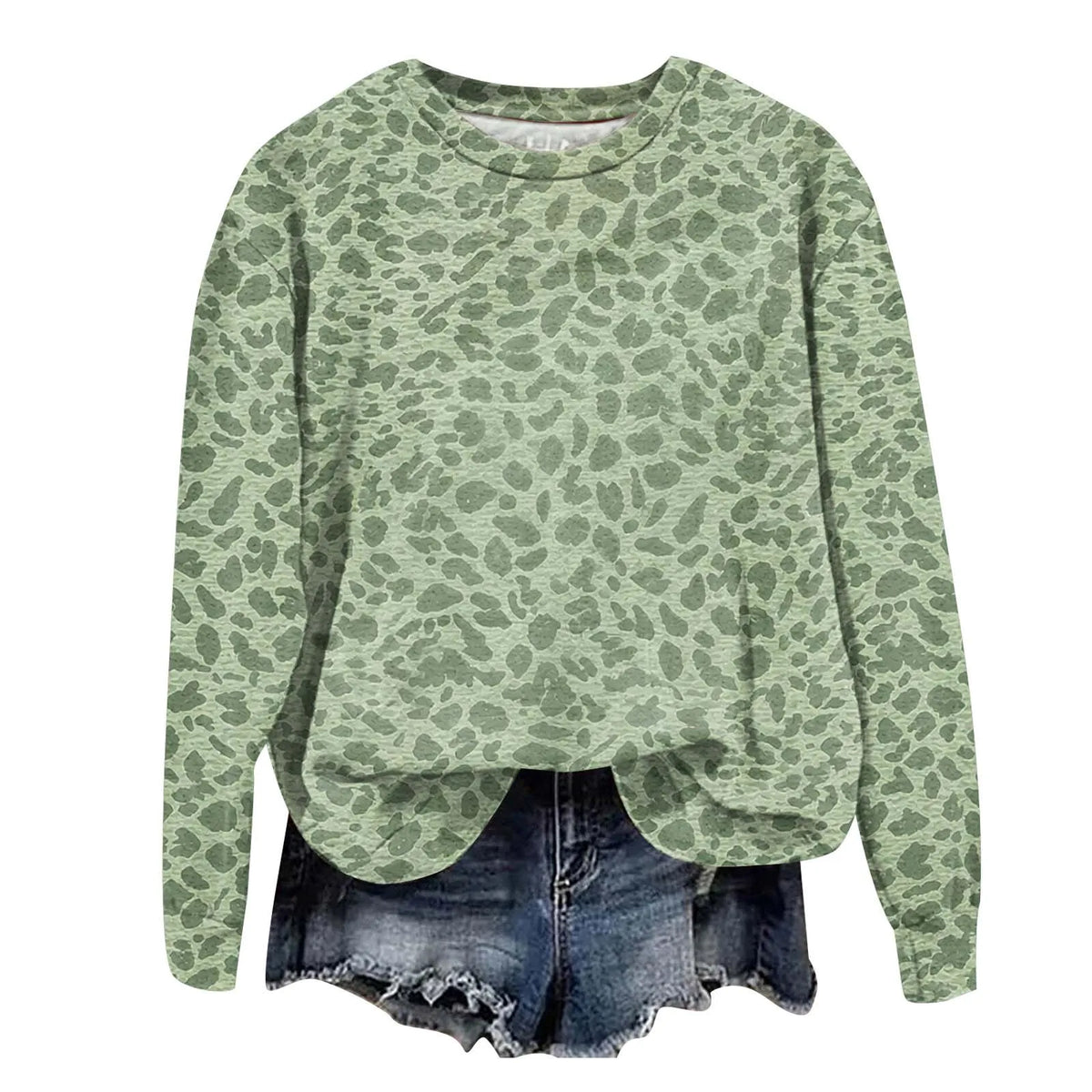 Sweatshirt Oversized Leopard Print Pullover