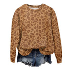 Sweatshirt Oversized Leopard Print Pullover