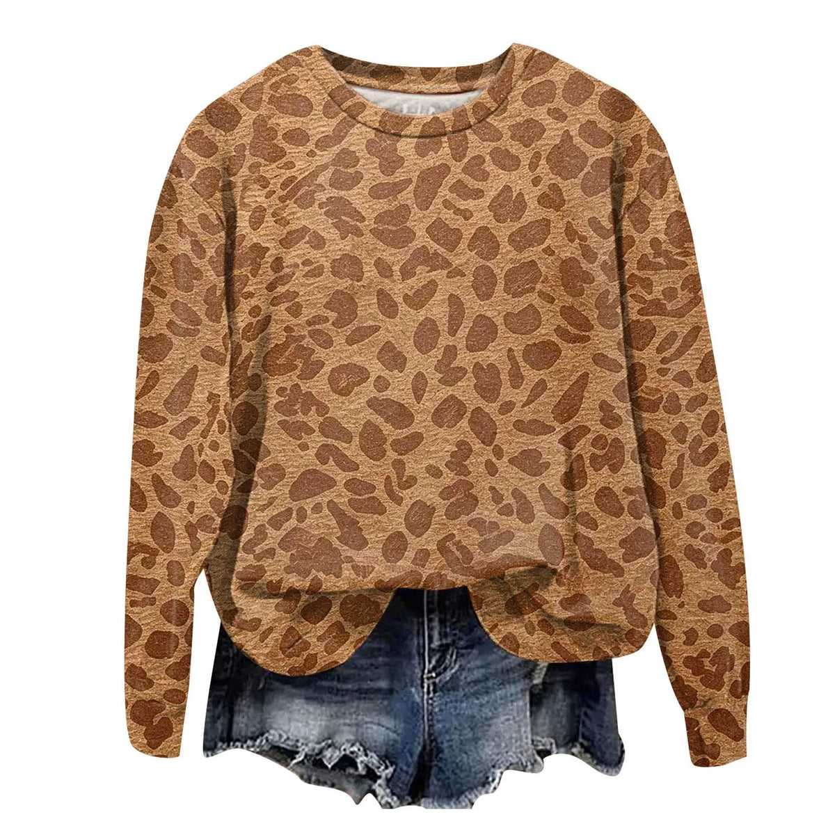 Sweatshirt Oversized Leopard Print Pullover