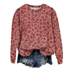 Sweatshirt Oversized Leopard Print Pullover