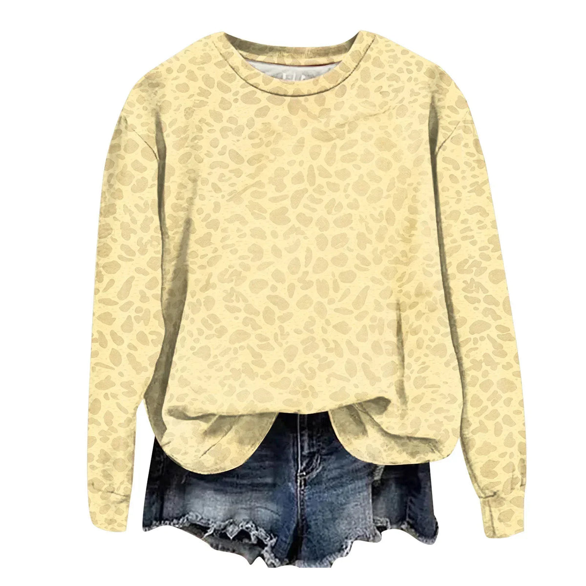 Sweatshirt Oversized Leopard Print Pullover