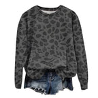 Sweatshirt Oversized Leopard Print Pullover