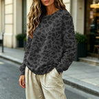 Sweatshirt Oversized Leopard Print Pullover