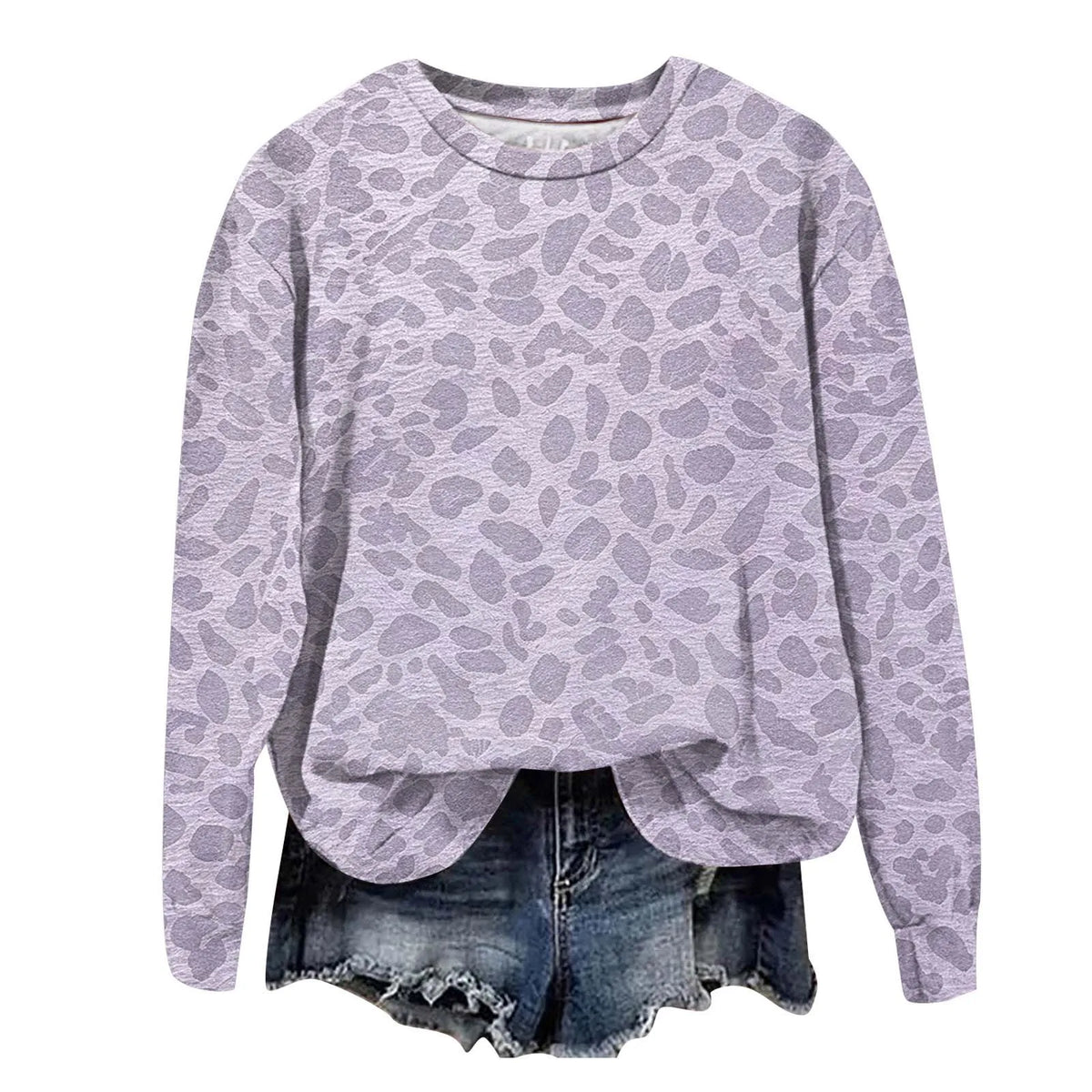 Sweatshirt Oversized Leopard Print Pullover