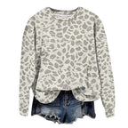 Sweatshirt Oversized Leopard Print Pullover