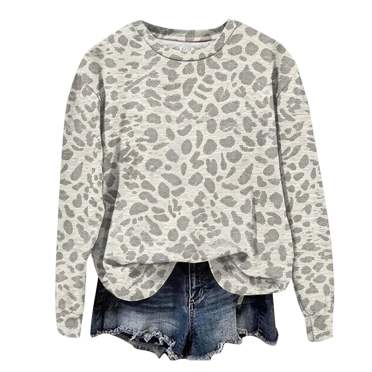 Sweatshirt Oversized Leopard Print Pullover