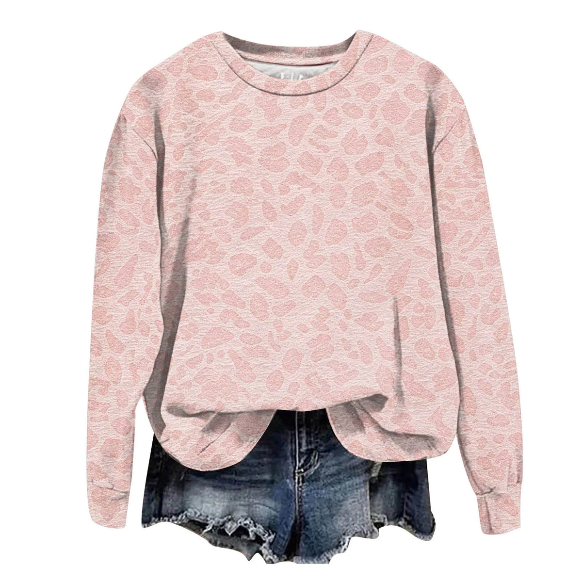 Sweatshirt Oversized Leopard Print Pullover
