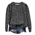 Sweatshirt Oversized Leopard Print Pullover