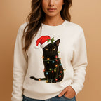 Sweatshirt Relaxed Fit Knit Festive Pattern