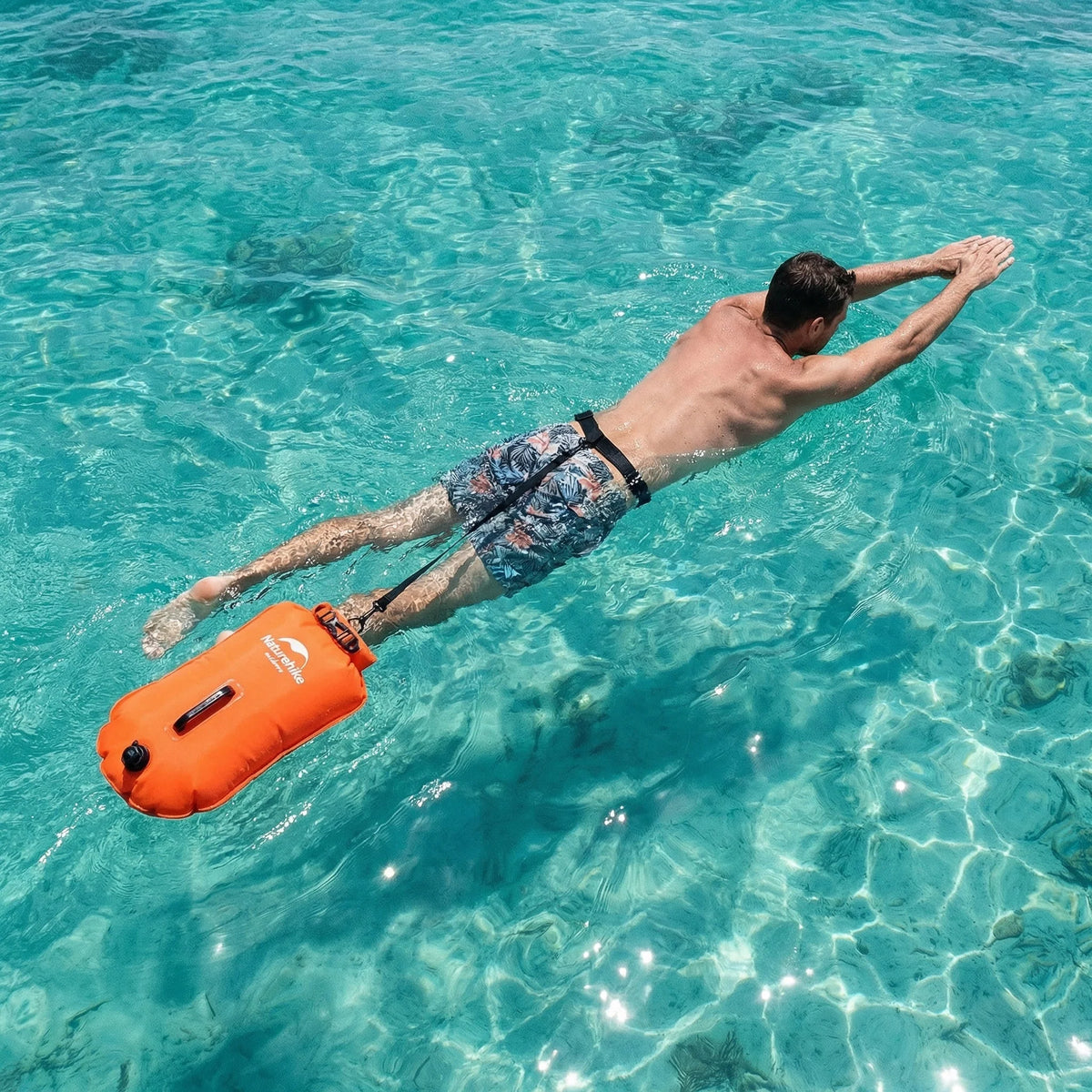Swim Buoy Waterproof Compartment Adjustable Tow Line High-Visibility