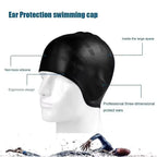 Swim Cap Silicone Ear Pockets Roomy Fit