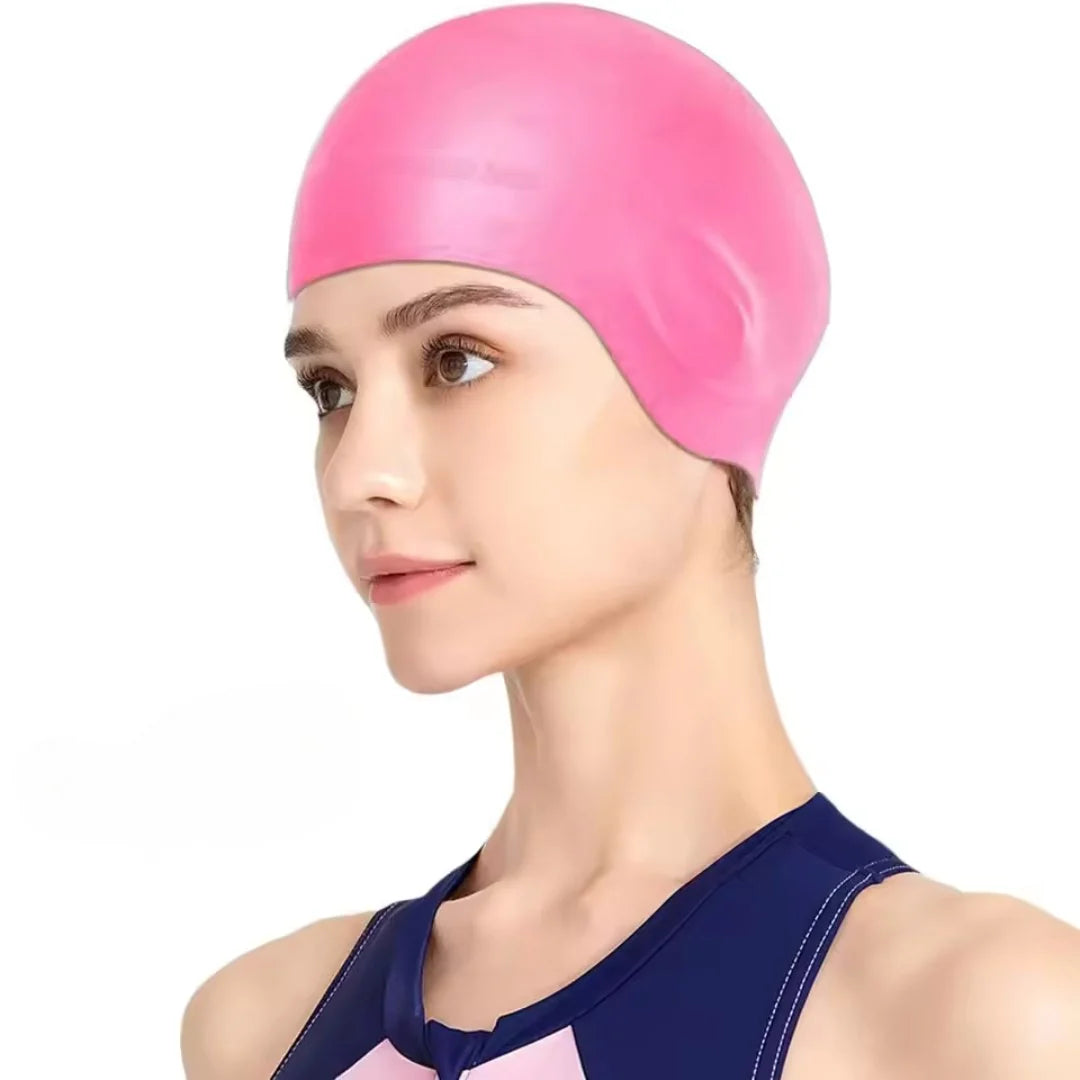 Swim Cap Silicone Ear Pockets Roomy Fit