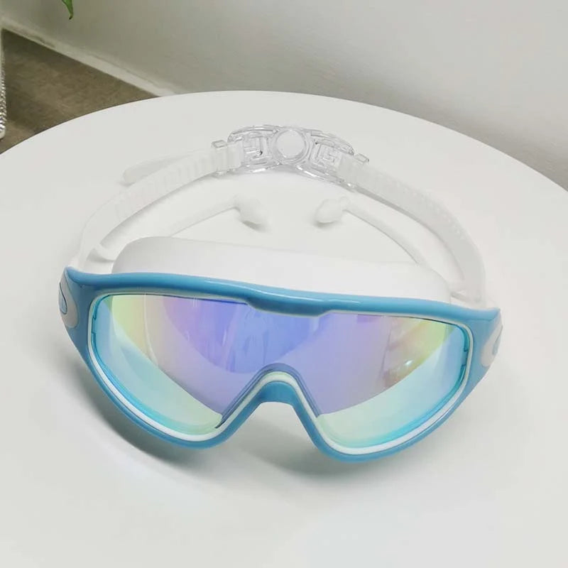 Swim Goggles Panoramic 180-Degree Anti-Fog Silicone Seal & Adjustable Strap