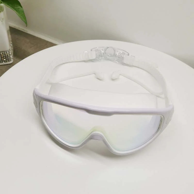 Swim Goggles Panoramic 180-Degree Anti-Fog Silicone Seal & Adjustable Strap