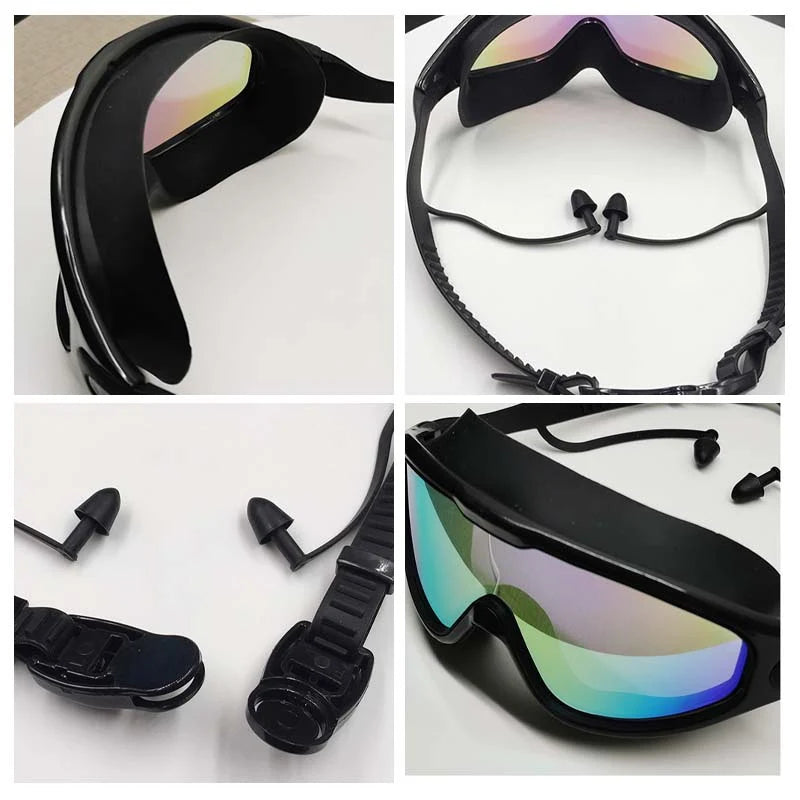 Swim Goggles Panoramic 180-Degree Anti-Fog Silicone Seal & Adjustable Strap