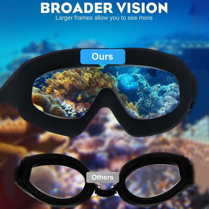 Swim Goggles Wide 180 Degree Anti-Fog & Silicone Seal