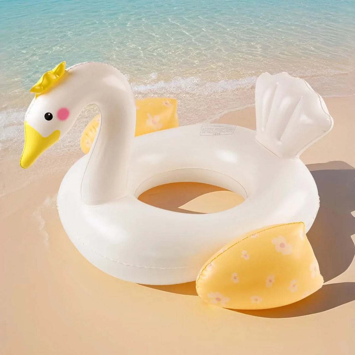 Swim Ring Inflatable Swan Durable PVC Lightweight