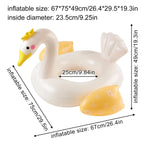 Swim Ring Inflatable Swan Durable PVC Lightweight