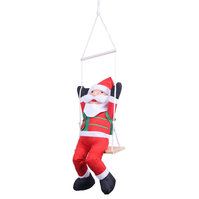 Swinging Santa Figure Lightweight Fabric Indoor & Outdoor