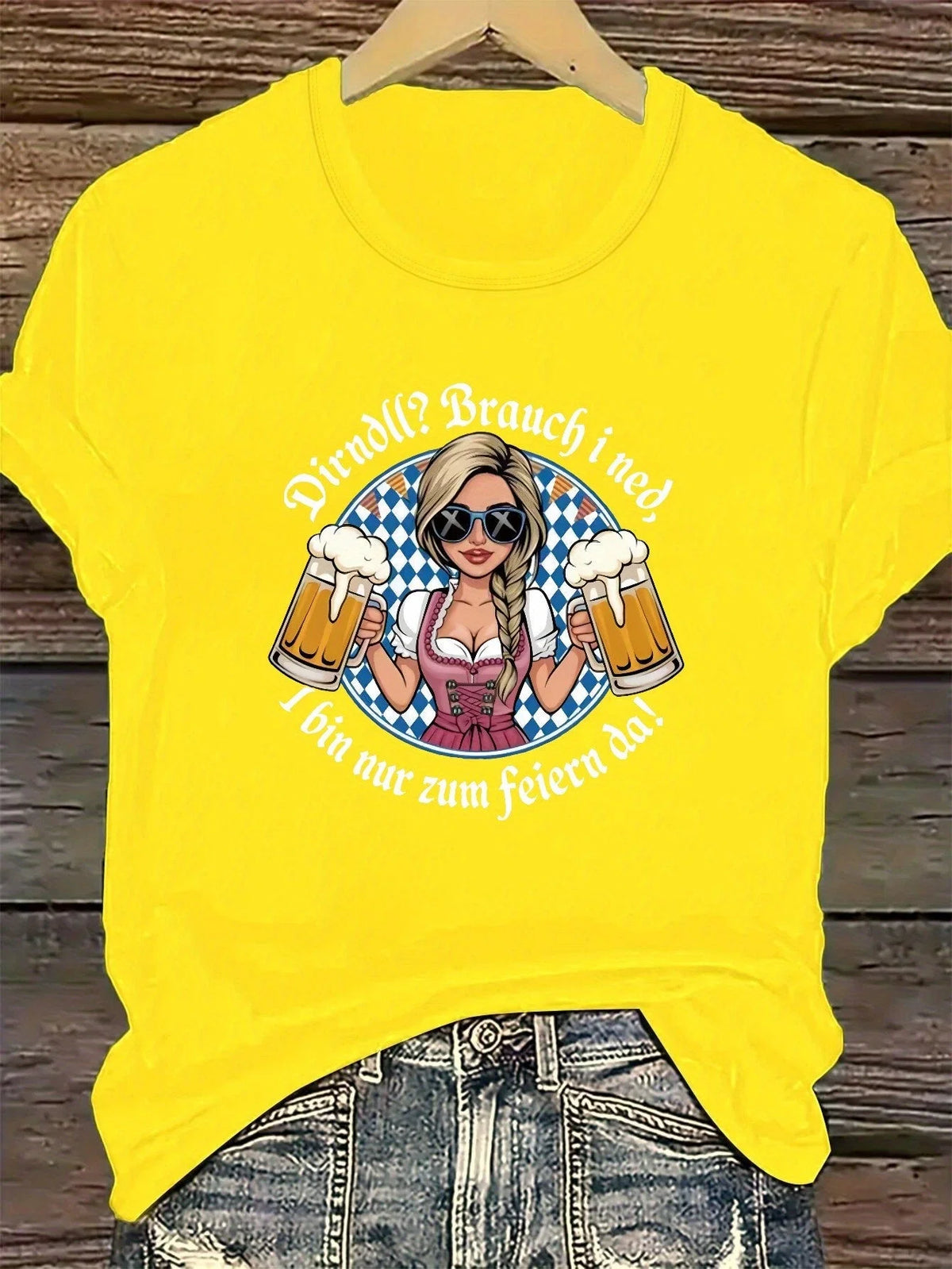 T-Shirt Plus-Size Oktoberfest Graphic Lightweight Polyester