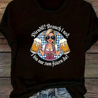 T-Shirt Plus-Size Oktoberfest Graphic Lightweight Polyester